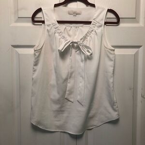 LOFT Keyhole Tie Front Top